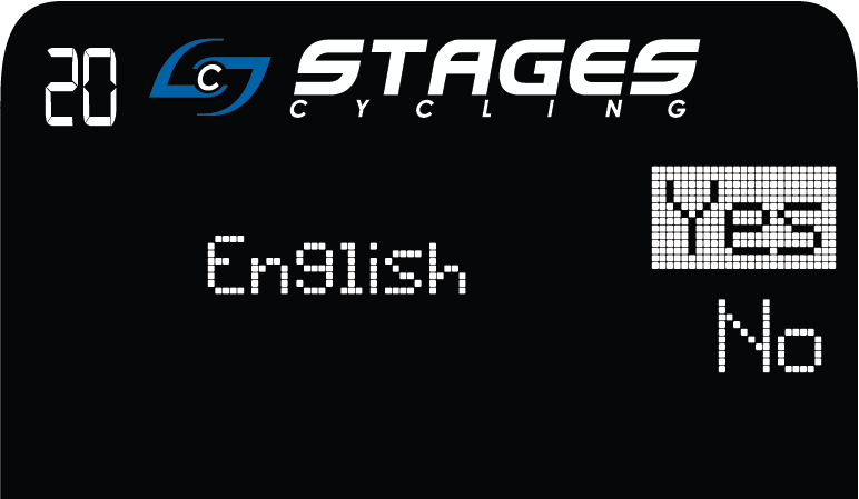 La pantalla de la consola muestra 'Inglés' a la izquierda y 'sí' y 'no' a la derecha.
