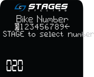 Insert bike number screen with zero highlighted
