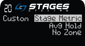 Custom menu with Stage Metric highlighted