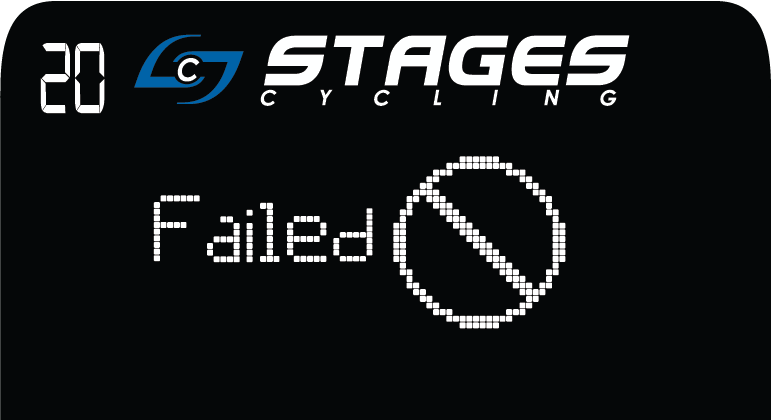 Écran de la console affichant « Failed » avec un cercle barré (échec).