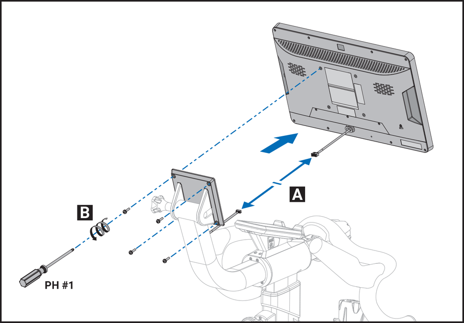 Screws to remove the tablet are located on the back of the tablet mounting plate